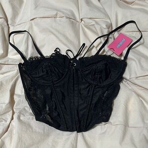 Edikted Black Lace Bustier Top